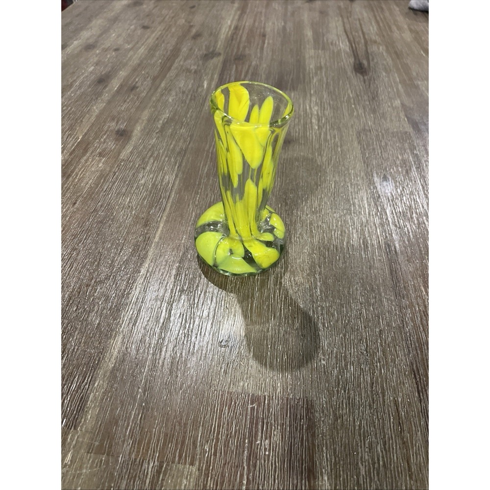 Vintage MCM Original Hand Blown Glass Vase 6.5in Decor Antique Housewares